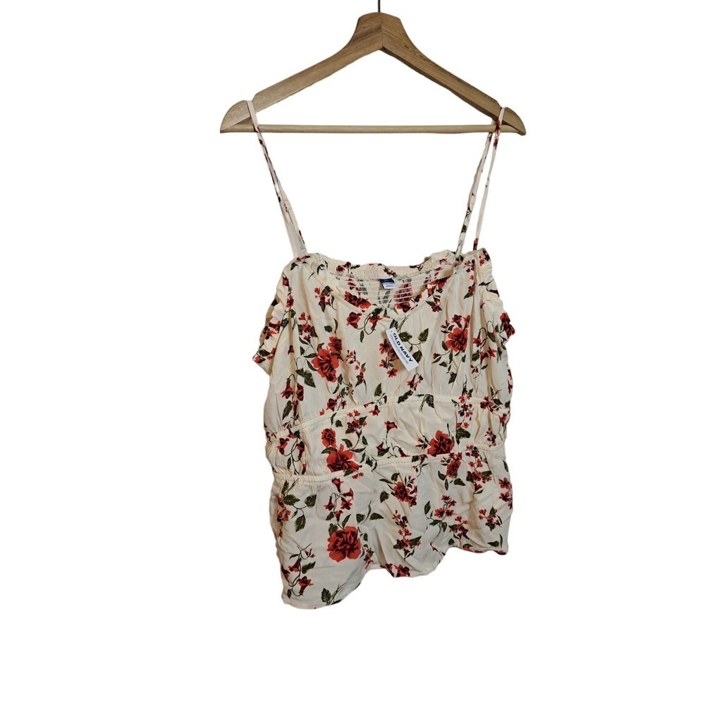 NWT Old Navy Ivory Floral Flowere Strappy Tank Size XL